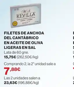 Supercor Filetes de anchoa del cantábrico en aceite de oliva ligeras en sal oferta