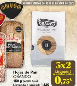 Gadis OBANDO Hojas de Pan oferta