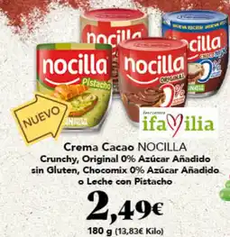 Gadis NOCILLA Crema Cacao Crunchy, Original 0% Azúcar Añadido sin Gluten, Chocomix 0% Azúcar Añadido o Leche con Pistacho oferta