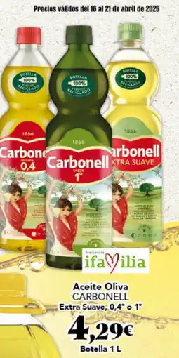 Gadis CARBONELL Aceite Oliva Extra Suave, 0,4° ° 1° oferta