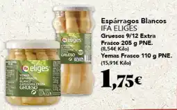 Gadis IFA ELIGES Espárragos Blancos Gruesos 9/12 Extra Frasco oferta