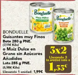 Gadis BONDUELLE Guisantes muy Finos o Maíz Dulce en Grano sin Azúcares Añadidos oferta