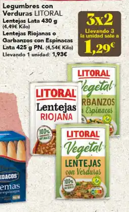 Gadis LITORAL Legumbres con Verduras Lentejas oferta