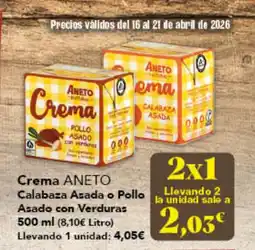 Gadis ANETO Crema Calabaza Asada o Pollo Asado con Verduras oferta