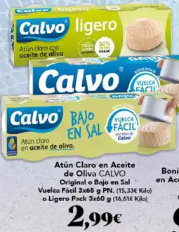 Gadis CALVO Atún Claro en Aceite de Oliva Original o Bajo en Sal oferta