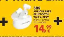 Worten Sbs - auriculares bluetooth tws x-beat oferta