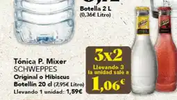 Gadis SCHWEPPES Tónica P. Mixer Original o Hibiscus Botellín oferta