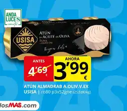 Supermercados MAS USiSA Atún almadrab a.oliv.v.ex oferta