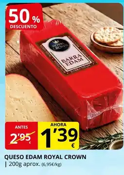 Supermercados MAS ROYAL CROWN Queso edam oferta