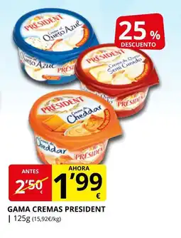 Supermercados MAS PRESIDENT Gama cremas oferta
