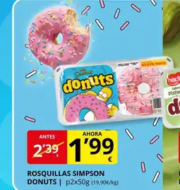 Supermercados MAS DONUTS Rosquillas simpson oferta
