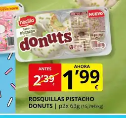 Supermercados MAS DONUTS Rosquillas pistacho oferta