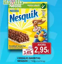 Supermercados MAS NESQUIK Cereales barritas oferta