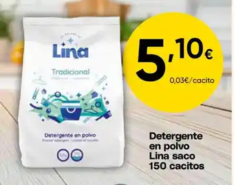 LINA Detergente en polvo saco 150 cacitos