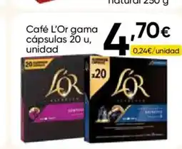 FROIZ L'OR Café gama cápsulas 20 u, unidad oferta