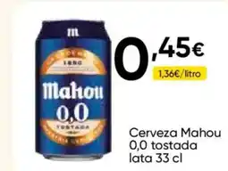 FROIZ MAHOU Cerveza 0,0 tostada lata oferta