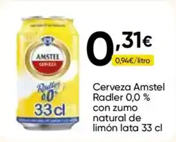 FROIZ AMSTEL Cerveza Amstel Radler 0,0% con zumo natural de limón lata oferta