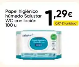 FROIZ SALUSTAR Papel higiénico húmedo WC con loción 100 u oferta