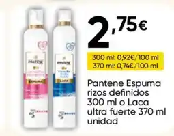 FROIZ PANTENE Espuma rizos definidos o Laca ultra fuerte oferta