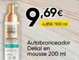 FROIZ DELIAL Autobronceador en mousse oferta