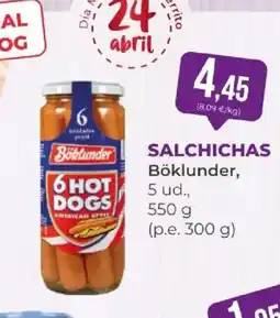 SPAR BÖKLUNDER Salchichas oferta