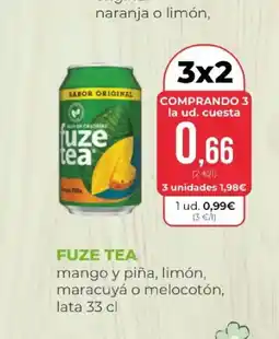 SPAR FUZE TEA mango y piña, limón, maracuyá o melocotón oferta