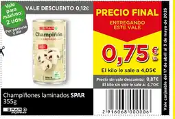 Spar Express SPAR Champiñones laminados oferta