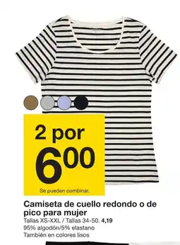 Zeeman Camiseta de cuello redondo o de pico para mujer oferta
