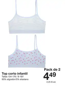 Zeeman Top corto infantil oferta