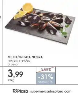 Supermercados Plaza Mejillón pata negra oferta