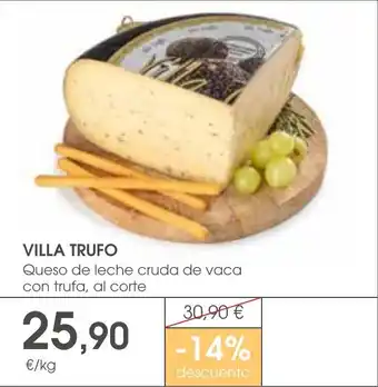 Supermercados Plaza VILLA TRUFO Queso de leche cruda de vaca con trufa, al corte oferta