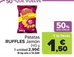Carrefour Ruffles - patatas jamon oferta