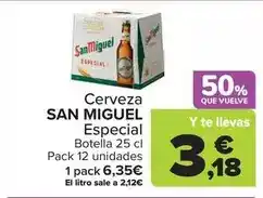 Carrefour San miguel - cerveza especial oferta