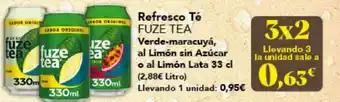 Gadis FUZE TEA Refresco Té Verde-maracuyá, al Limón sin Azúcar o al Limón oferta