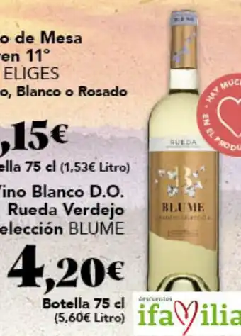Gadis BLUME Vino Blanco D.O. Rueda Verdejo Selección oferta