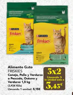 Gadis FRISKIES Alimento Gato Conejo, Pollo y Verduras o Pescado, Océano y oferta