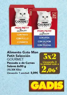 Gadis GOURMET Alimento Gato Mon Petit Selección Pescado o de Carnes Sobres oferta