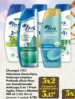 Gadis H&S Champú Hidratante DermaXpro, Anticaspa Limpieza Profunda Alivio Picor, con Acondicionador Apple, Citrus o Menthol oferta