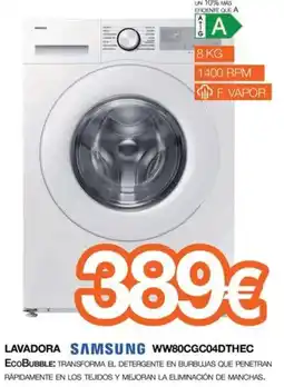 Expert SAMSUNG Lavadora ww80cgc04dthec oferta