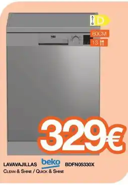 Expert BEKO Lavavajillas bdfn05330x oferta