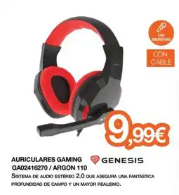 Expert GENESIS Auriculares gaming ga02416270/argon 110 oferta