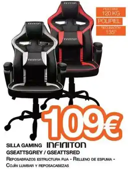 Expert INFINITON Silla gaming gseattsgrey/gseattsred oferta