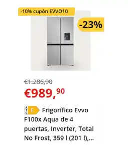 Worten Frigorífico Evvo F100x Aqua de 4 puertas, Inverter, Total oferta