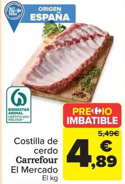 Carrefour Market Costilla de cerdo Carrefour El Mercado oferta