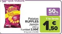 Carrefour Market RUFFLES Patatas Jamón oferta