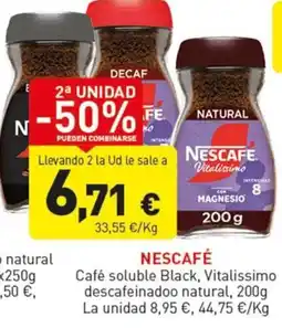 Hiperber NESCAFÉ Café soluble Black, Vitalissimo descafeinadoo natural oferta