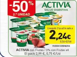 Hiperber ACTIVIA con Frutas / 0% con Frutas x4 oferta