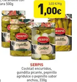 Hiperber SERPIS Cocktail encurtidos, guindilla picante, pepinillo agridulce o pepinillo sabor anchoa oferta