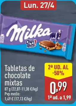 ALDI Tabletas de chocolate mixtas oferta