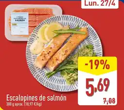 ALDI Escalopines de salmón oferta